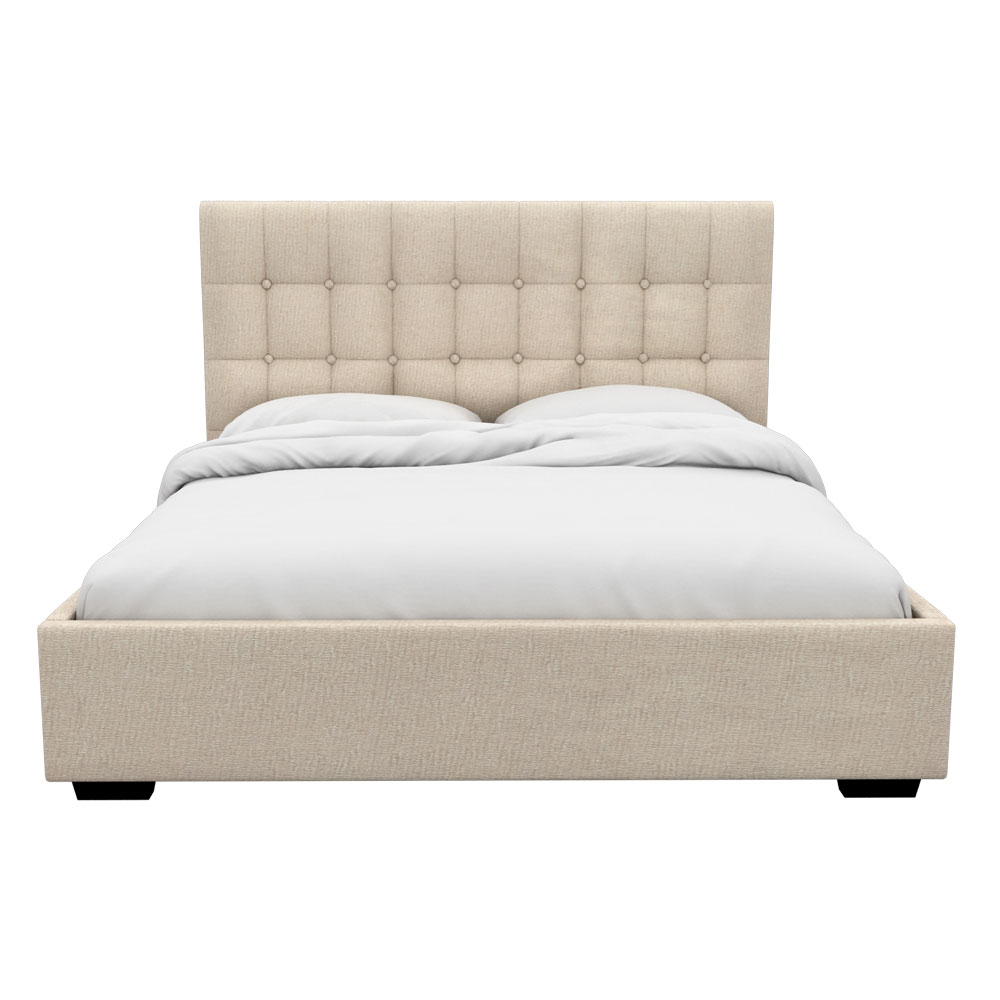 Quilted Beige Bed-Queen size